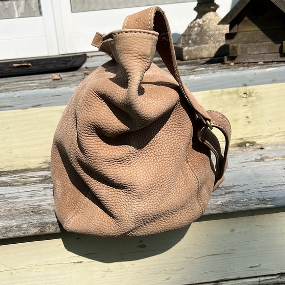 Coach Y2K Vintage Pebbled Leather Tan Tote Hobo Boho Hippie NuBuck Suede Handbag - Picture 7 of 16